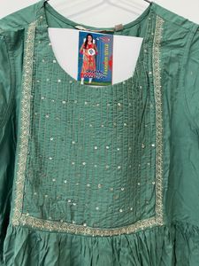 Green Sequined Kurta