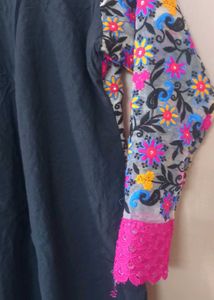 Vibrant Floral Kurta Set with Dupatta