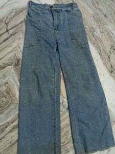 Wide Leg Acid Wash Trouser