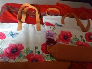 Floral Print Tote Bag Set