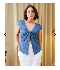 Shein Twist Front V-Neck Top