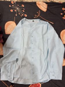 Light Blue Mandarin Collar Kurta Shirt