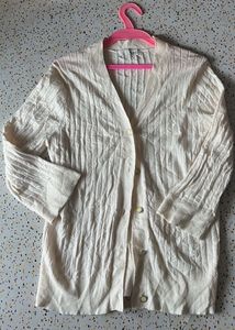 Beige Button-Down Cardigan