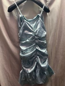Satin Ruched Mini Dress | Baby Blue
