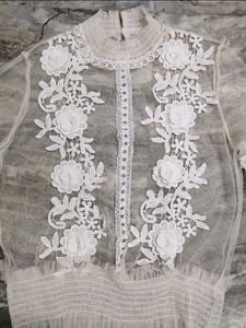 Lace Floral Sheer Blouse