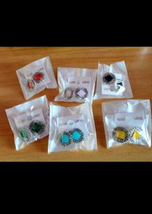 Boho Sunburst Square Stud Earrings