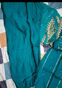 Teal Embroidered Kurta Set with Dupatta