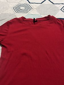 Ribbed Red T-Shirt