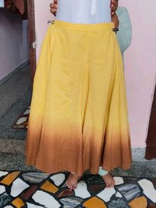 Yellow &amp; Brown Ombre Flared Skirt