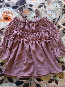 Charming Ruffle Cold Shoulder Top