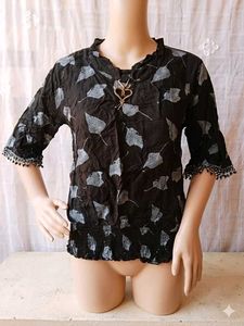 Black colour women top. style for college gir