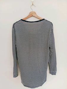 Striped V-Neck Long Sleeve Top