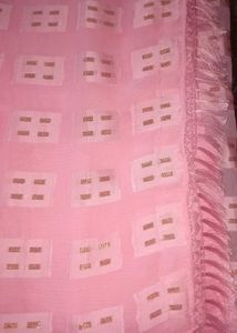 Elegant Pink Saree with Gold Accents