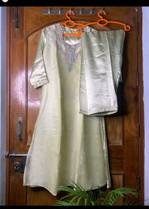 Elegant Silk Kurta Set with Embellishments