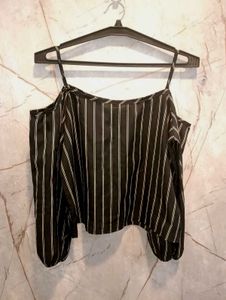 Striped Cold Shoulder Top