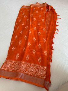 Vibrant Orange Saree