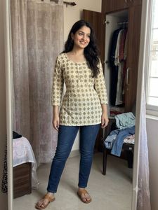 Buy 1 get one printed short kurti (Women’s)