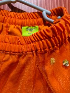 kids pink orange lehenga set