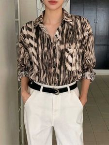 Korean Pintrest Stylish Abstract Print Button-Up S