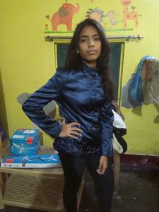 🌸🌸Navy Blue Satin Jacket/ Blazer