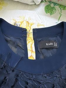 Elegant Navy Feather top