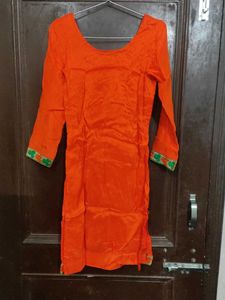 get free green paranda Orange Salwar Kameez