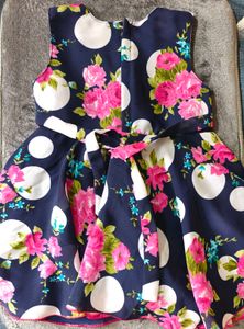 Navy Floral &amp; Polka Dot Dress