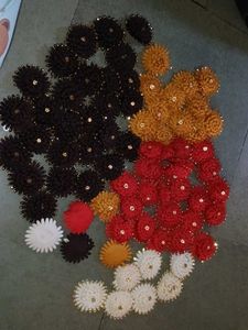 74 Pcs Decorative Handmade Flowers Combo