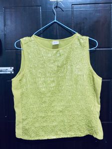 Y2K desi sequence lime green top