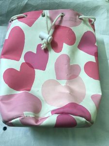 Cute Heart Print Drawstring Pouch