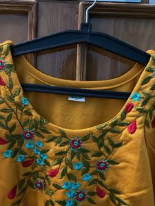 Yellow Embroidered Kurta