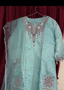 Beautiful Teal Kurta with Dupatta