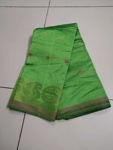 Green Silk Saree with Traditional Border