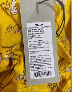 ONLY Casual Regular Sleeves PrintedWomen YellowTop
