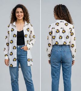 Floral Print Longline Shirt