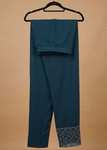 Navy Blue Embroidered Kurta Set