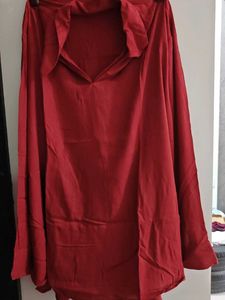 Maroon High low pattern kurta top