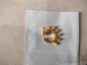 Gold-toned &amp; Pearl Nose Ring