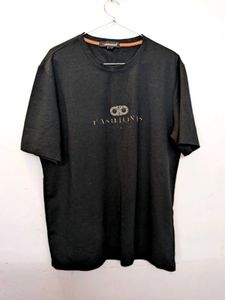Stylish Black T-Shirt with Gold Emblem