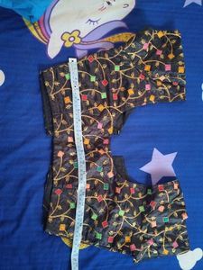 unused Elegant Black Embroidered Blouse