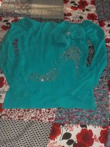 Girls Green Winter Top