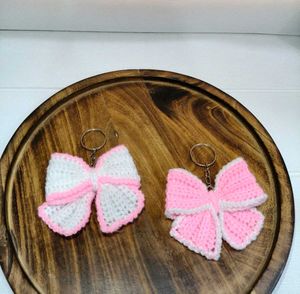 Handmade Crochet Bow Keychains (Set of 2)