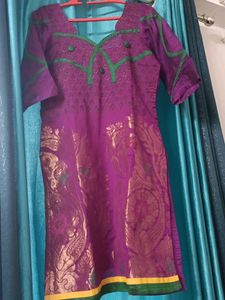 Designer Purple Brocade Kurta