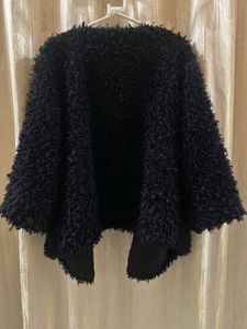Black Faux Fur Open Front Jacket / Shrug – Korean