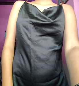 Sleek Black Slip Dress