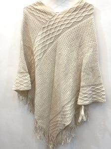 Stylish Crochet Poncho with Fringe