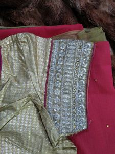 Elegant Pink Embellished Saree