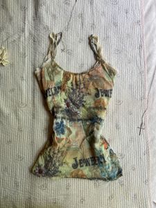 sheer vintage floral cami top