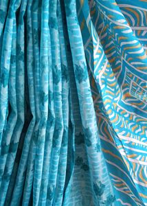 Vibrant Blue Tie-Dye Saree