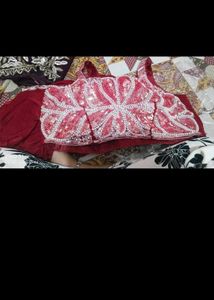 Embellished Red Ethnic Blouse saree